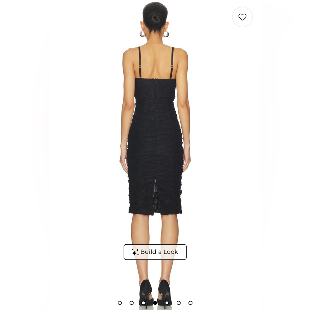 L'AGENCE Senna Lace Bustier Midi Dress in Black // Size Medium - Picture 3 of 5